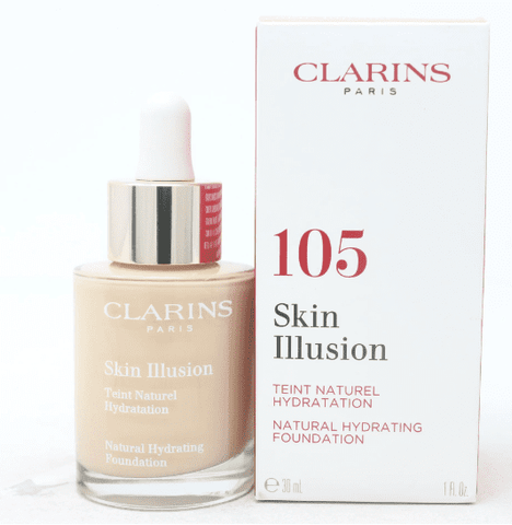 Clarins Skin Illusion Foundation 105 Nude 1oz/30ml New With Box