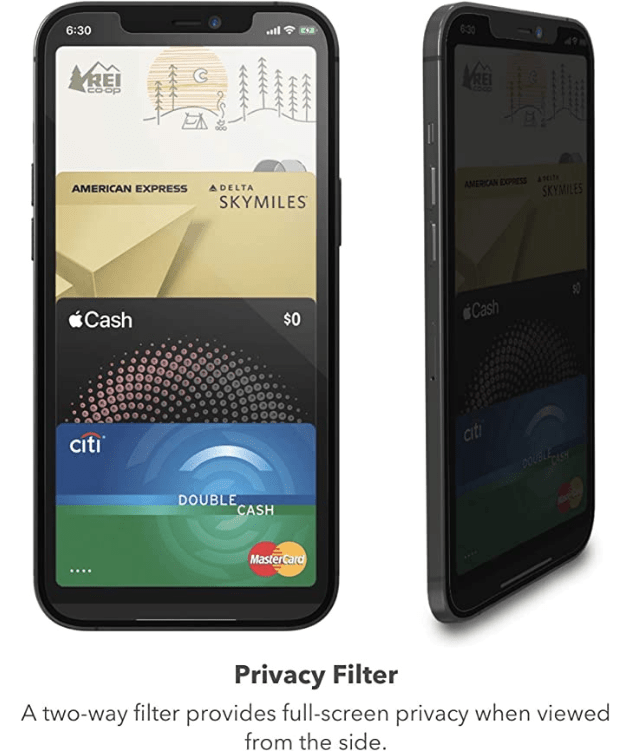 ZAGG InvisibleShield Glass Elite Privacy+ - Privacy Screen Protector for iPhone 12 Pro