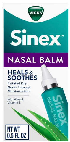 Vicks Sinex, Daily Moisturizing Nasal Balm, with Vitamin E, Hint of Aloe, Soothes and Hydrates Dry Skin Around The Nose, 0.5 FL OZ (Pack of 2)